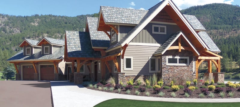 Arrowline Slate Roofing, Vertical Board and Batten and Single Traditional Lap Siding Installed on Single-Family Home preview 2